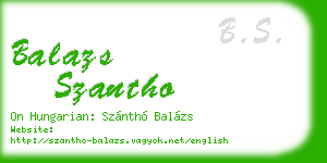 balazs szantho business card